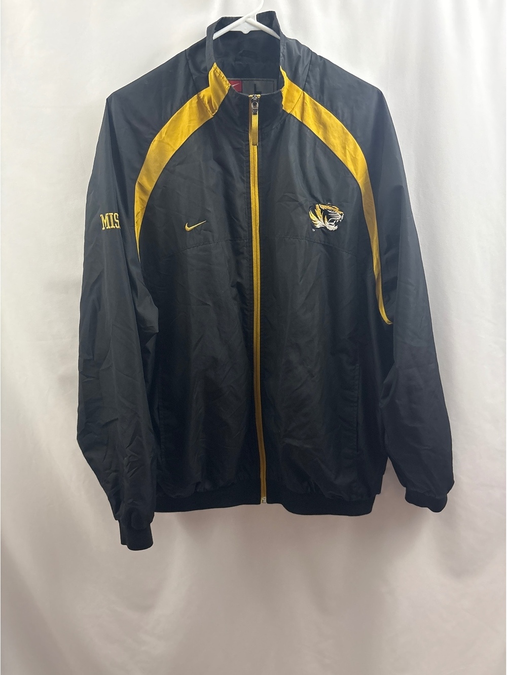 Nike Team Mizzou Y2K Sz XL MU Tigers SEC Black Yellow Windbreaker Jacket Big 12